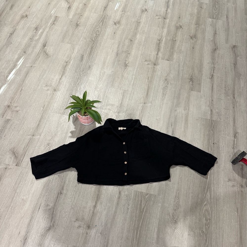 Listicle Black Women's Button Down Shirt